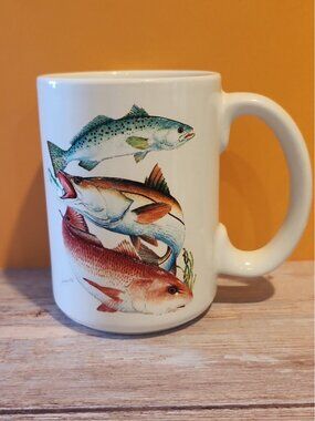 New~Vintage 2000s~Kevin R. Brant~Fish Art~Cuppa~Coffee Mug